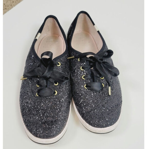 Keds X Kate Spade New York Glitter Sneakers in Black, sz 9 - Picture 8 of 15